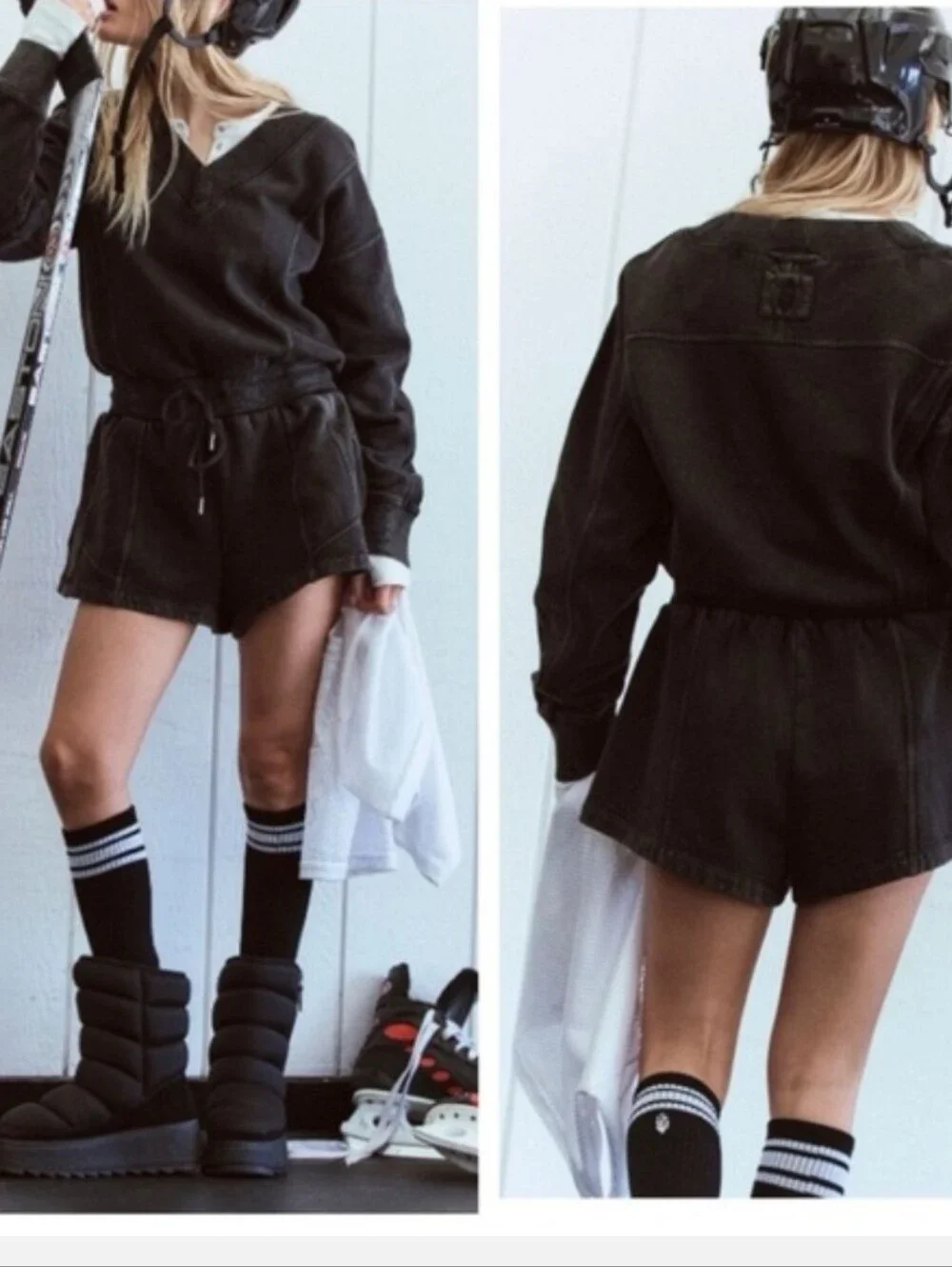 FP Movement by Free People Black Intercept Romper